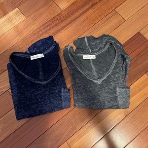 Light-weight basic pocket tees (set of 2)